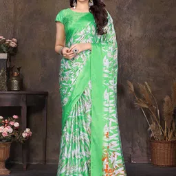 KALINI Floral Silk Blend Half and Half Saree-image-74