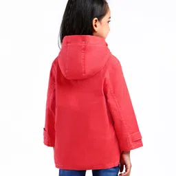 Kookie Kids Full Sleeves Solid Color Jacket - Red Pink image 4