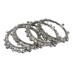 OOMPH Set Of 28 Oxidised Ghungroo & Shimmer Bangles image 2