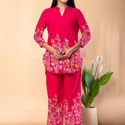 Readiprint Printed Mandarin Collar Neck Tunic With Palazzo Co-Ords-picture-4
