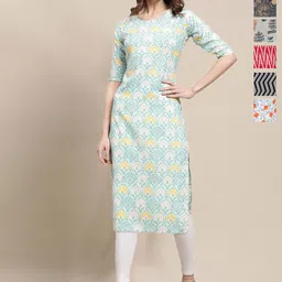 7Threads Women Pack Of 6 Ethnic Motifs Printed Daily Straight Kurtas-picture-19