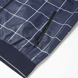 Peter England Casuals Men Stand Collar Checked Bomber Jacket image 5