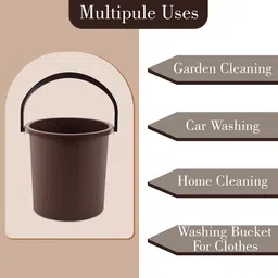 Kuber Industries Magnite Brown & Grey 6 Pieces Striped Bucket 25L image 2