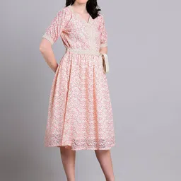 Tulsattva Floral Print Fit & Flare Midi Dress image 4