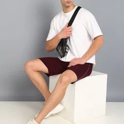 XFOX Men Solid Mid-Rise Shorts image 5