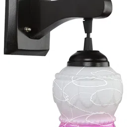 1ST TIME Pink & White Printed Wood Contemporary Wall Lamp-picture-29