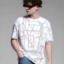 Jack & Jones Men Graphic Printed Round Neck Cotton Oversized T-shirt-picture-40