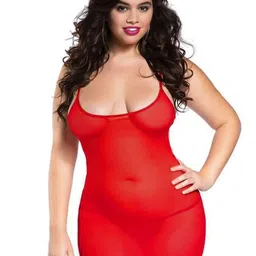 GuSo Shopee Women Red Nylon Baby Dolls-image-6