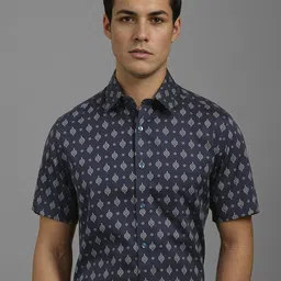 Louis Philippe Men Classic Fit Spread Collar Floral Printed Cotton Formal Shirt-image-65