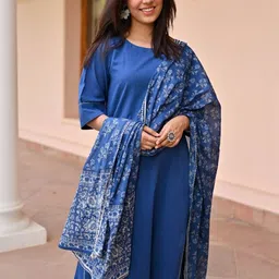 Women Basket Women Ethnic Motifs Regular Kurta with Palazzos & With Dupatta image 2