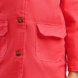 Kookie Kids Full Sleeves Solid Color Jacket - Red Pink image 5
