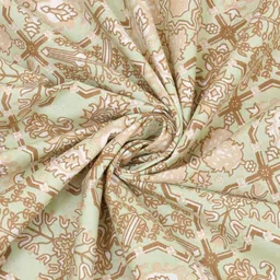 TrueYarns Cream-Coloured & Mustard Ethnic Motifs 210 TC King Bedsheet with 2 Pillow Covers image 5