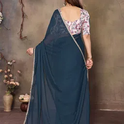 DIKONA DESIGNER Mirror Work Saree with Embellished Border image 4