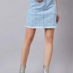 orchid blues Orchid BluesEmbellished Straight Mini Skirt-picture-30