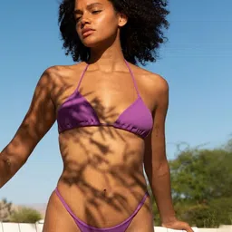 Bartus Halter Neck Triangle Tie-Up High-Cut Swim Bikini Set image 2