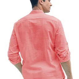 APEKTRA Men Solid Mandarin Collar Cotton Kurta image 4