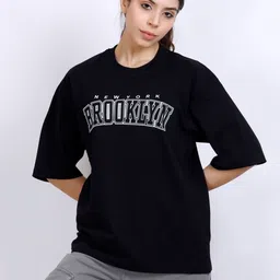 MX Miazi Xchange Women Typography Printed Applique T-shirt image 2