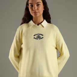 Tommy Hilfiger Women Alphanumeric Embroidered Round Neck Pullover-image-6