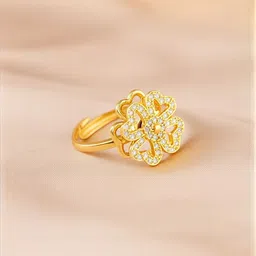 Zaphariq Gold-Plated Cubic Zirconia-Studded Finger Ring-picture-20