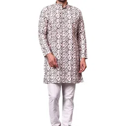 Floura Men Ethnic Motifs Printed Indie Prints Kurta-picture-25