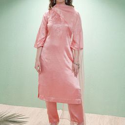 Vishudh Women Ethnic Motifs Embroidered Regular Thread Work Kurta with Trousers & With Dupatta-picture-23