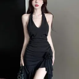 StyleCast Women Halter Neck Ruffled Bodycon Mini Dress-image-8