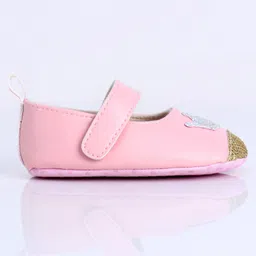 Cute Walk by Babyhug Booties Sequin Crown Patch - Pink image 5