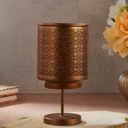 Fabindia Bronze-Toned Metal Candle Holder with Stand-picture-34