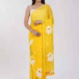 yourwish Floral Printed Saree With unstitched blouse piece image 3