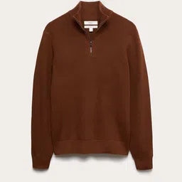 Marks & Spencer Men Ribbed Half Zip Pullover image 4