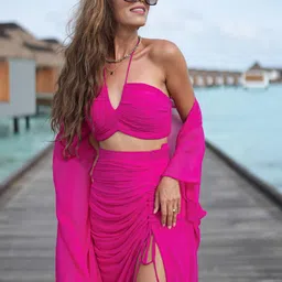 Ordinaree Crop Top, Skirt & Shrug Co-Ord Set image 2