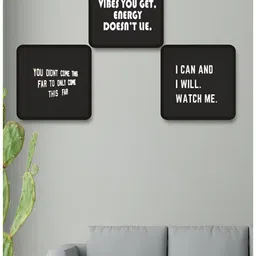SAF Black & White 3 Pieces Wooden Printed Wall Art-picture-37