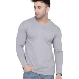BEYOU FASHION Men Solid V-Neck Cotton Slim Fit T-shirt-picture-9