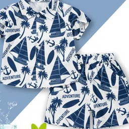 YK Boys Printed Short Sleeves Shirt With Shorts-image-71