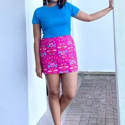 Label Tanvee Women Printed Pure Cotton Pencil Mini Skirt-picture-22