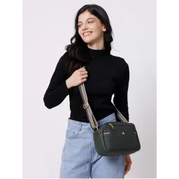 Yelloe Green Multicompartment Sling Bag for Women-picture-10