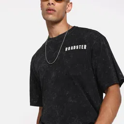 The Roadster Life Co. Pure Cotton Relaxed Fit Drop-Shoulder Sleeves Faded Pocket T-shirt-picture-19
