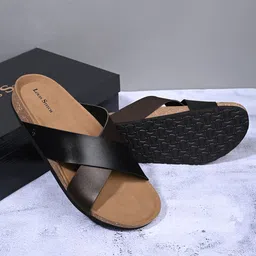 LOUIS STITCH Men Black and Brown Comfy Cork Flip-Flops Slipper for Men-image-44