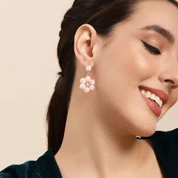 Sangria Gold-Plated Teardrop Shaped Drop Earrings-picture-10