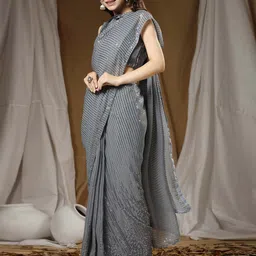 CLEMIRA Embellished Sequinned Pure Georgette Saree-picture-34