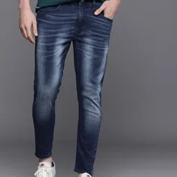 WROGN Men Blue Cropped Skinny Fit Heavy Fade Mid Rise  Stretchable Jeans-image-79