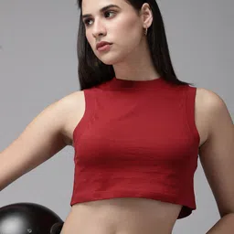 Roadster Women Solid Slim Fit Crop T-shirt-image-41