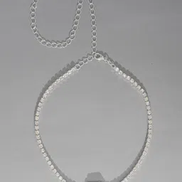 Niscka Silver-Plated Cubic Zirconia Studded Chain image 4