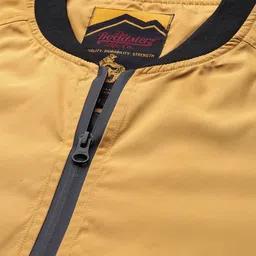 Roadster Men Mustard Yellow Solid Bomber Jacket image 4