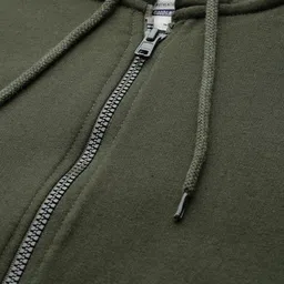 Roadster Men Olive Green Solid Hooded Sweatshirt image 2