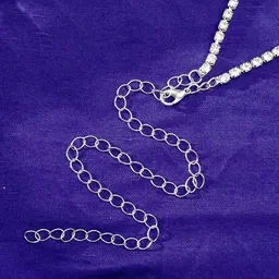 Niscka Silver-Plated Cubic Zirconia Studded Chain image 3