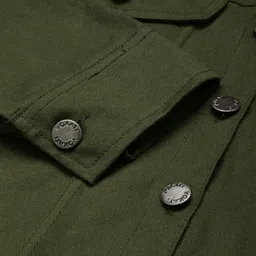 VOXATI Women Olive Green Denim Jacket image 2