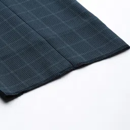 Raymond Men Blue & Grey Contemporary Fit Checked Formal Trousers image 3