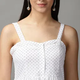 SHOWOFFFF Polka Dot Print Chiffon A-Line Dress image 3