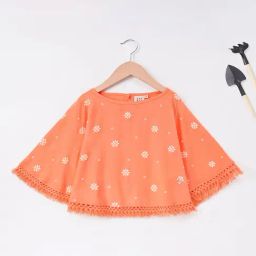 Ed-a-Mamma Kids Orange Floral Print Top-picture-35